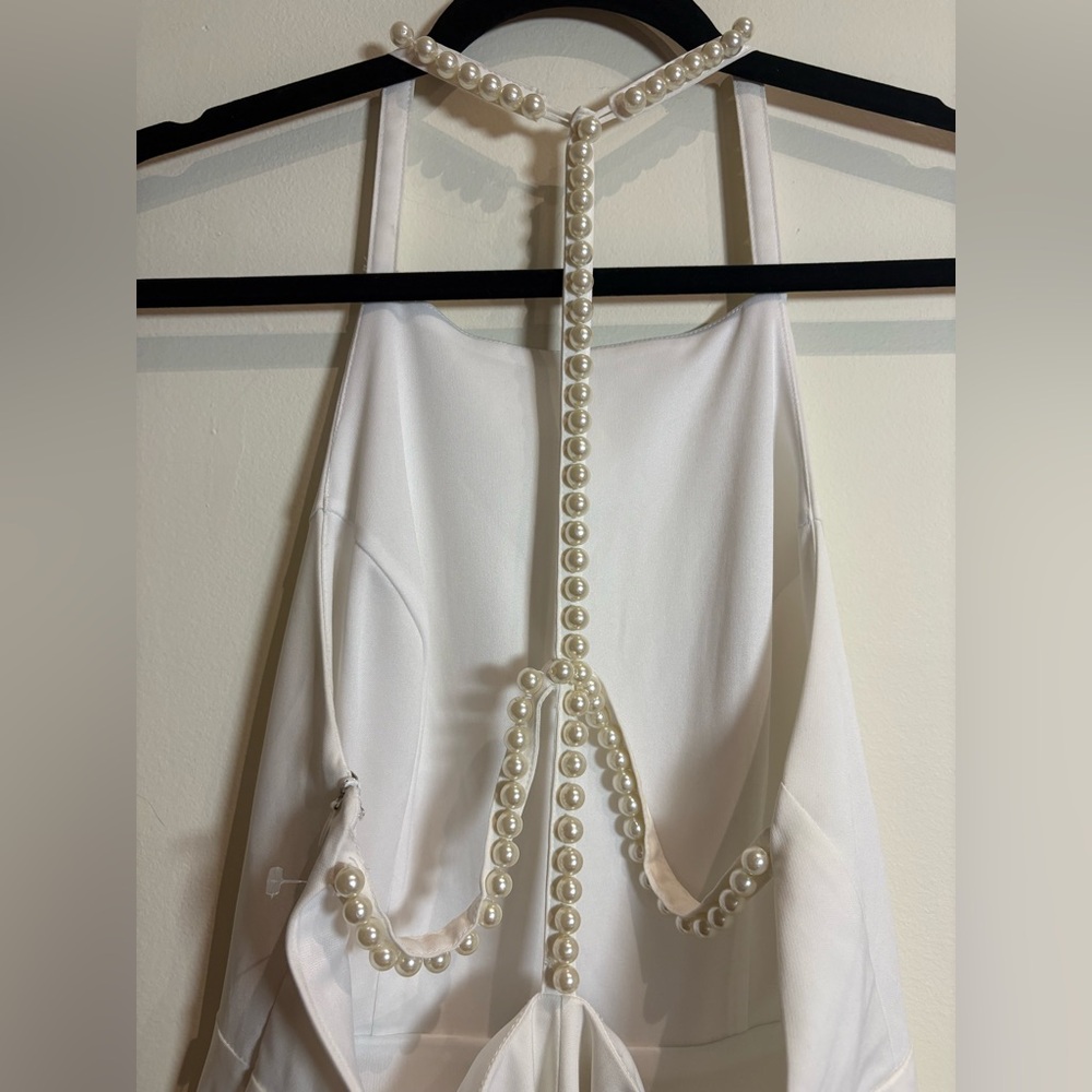 Lulus NWOT Faux Pearl Adore You White Skater Dress Size Small - Picture 8 of 10